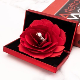 Engagement Ring Box,Ring Rose Box Surprise Jewelry Storage Holder for Woman as Proposal Engagement Wedding Ring Jewelry Gift ect.