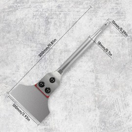 TIHOOK Scalpello per piastrelle SDS Plus, 300 mm x 100 mm, scalpello SDS Plus, scalpello piatto, larghezza scalpello per martello perforatore, per piastrelle e colla per piastrelle
