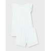 Petit Bateau Girls Pyjacourt, White Marshmallow / Blue Gomme