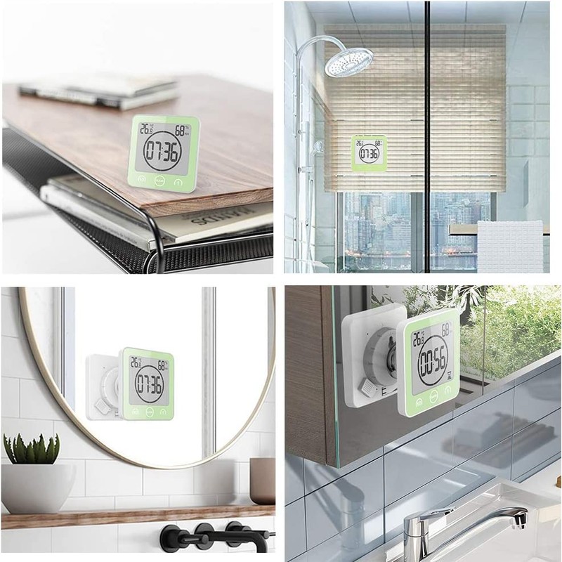 Bsdz Bathroom Clock, Shower Timer, Waterproof Wall Clock, Digital, Portable,