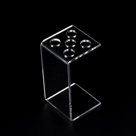 LIXIMMAZN 5 Holes Acrylic Scissors Organizer, Clear Acrylic Scissors Rack Stand Hairdresser Combs Clips Desktop Holder Salon (2 Pieces)