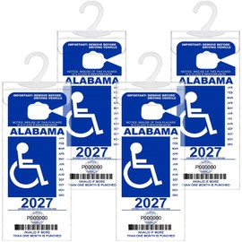 REGUICORP Handicap Placard Holder 4P, Ultra Transparent Handicap Placard Holder for Auto, Handicapped Placard Holder with Large Hanger for Disability Parking