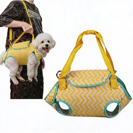 FORGEMATE Adjustable Dog Carrier Sling, Soft Wearable Backpack for Walking Hiking Camping, Legs Out Design for Puppy Kitten Cats, Front Clip Harness, Small Medium Large Dog Carrier(M)