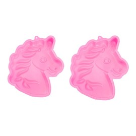 Pack of 2 Pink Unicorn Baking Moulds, Children's Birthday 3D Cake Mould, Unicorn Cake Mould, Children's Motif 3D Baking Moulds, Pink