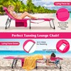 Tangkula Tanning Chair, Outdoor Folding Beach Lounge Chair with Face