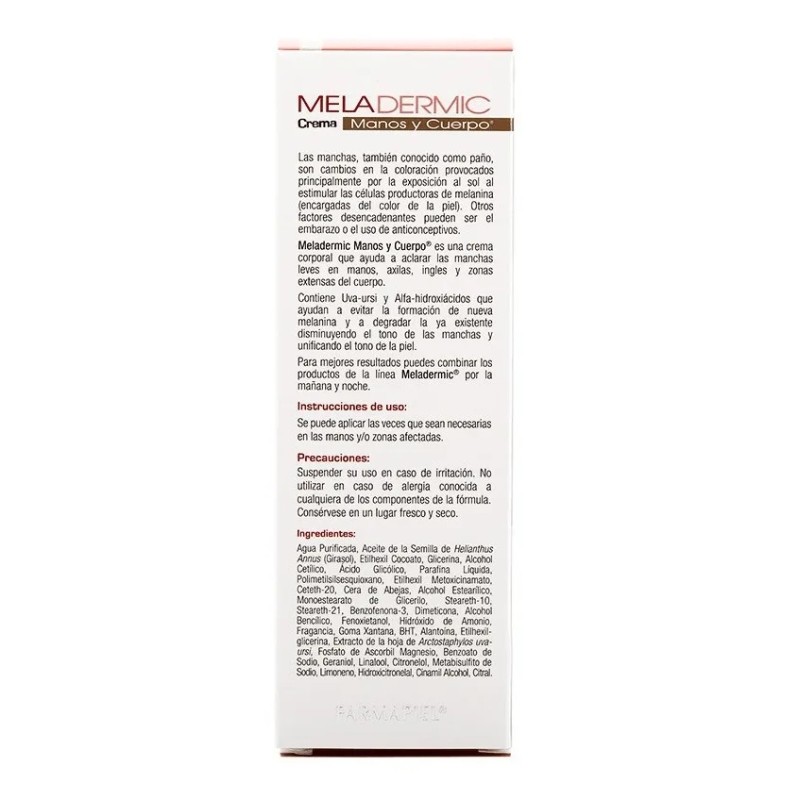 Crema Despigmentante Para Manos Y Cuerpo Meladermic 150 G