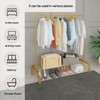 JIUYOTREE JIUYOTREE Metal 43.3 Inches Garment Rack with Bottom Shelf