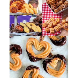 Churro Making Kit – 54 Pcs Large Piping Tips and Bags Set for Homemade Churrera, Churro Maker and Filler