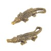 Opexicos 2Pcs Pure Brass Solid Car Keychain Crocodile Furniture Decoration