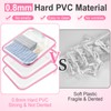 Hoolerry 3 Pcs Clear Hard Zipper Case Plastic Pouch Transparent