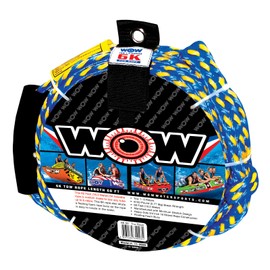 WOW Sports 6k 60 ft. Tow Rope with Floating Foam Buoy 1 2 3 or 4 Person Tow Rope for Boating, 11-3020