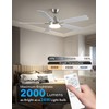 52 Inch Ceiling Fans with Lights and Remote, Brushed Nickel
