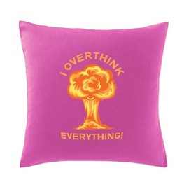 Hippowarehouse I overthink everything! Printed bedroom accessory cushion cover case 41x41cm