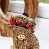 Darthome Tartan Highland Cow Boy Figurine Red Sitting Scottish Animal