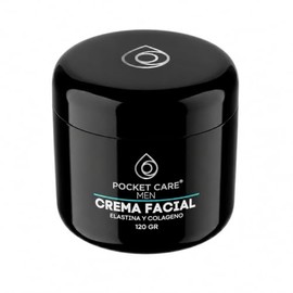 Crema Facial para Hombre con Colágeno y Elastina hidrata profunda la piel, es antiarrugas, da firmeza y Control de Líneas de Expresión | Pocket Care M