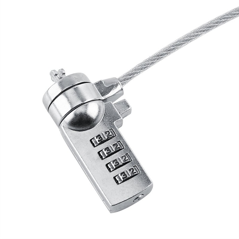 Notebook Security Lock, Silver Cable Chain Theft Deterrent Professional 4