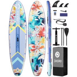 Dixero Inflatable Stand Up Paddle Board 11'*33", Extra Wide Paddle Boards for Adults, SUP with Premium Accessories, Adjustable Paddle, Hand Pump, Bottom Fin, Leash Waterproof Phone Bag