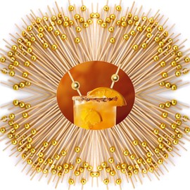 Tumihua 100 PCS Bamboo Cocktail Picks Skewers for Appetizers, Eco-Friendly Disposable Canapé Sticks for Party, Wedding, Home Use - Safe, Natural Wooden Toothpicks