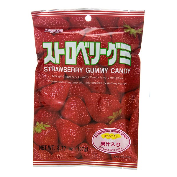 Kasugai Gummy Candy, Strawberry, 3.77-Ounce Packages (Pack of 12)