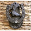 Cross Horseshoe Cast Iron Door Knocker, Lucky Star Unique Housewarming