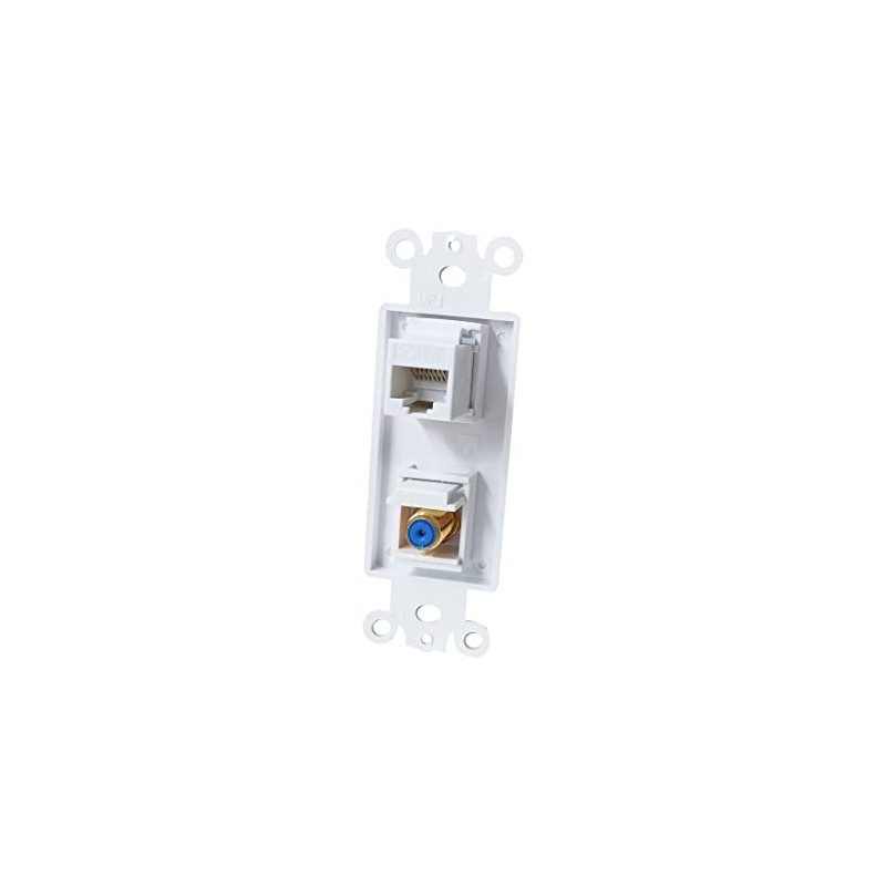 BUPLDET Coax CAT6 Wall Plate Insert - Ethernet Coaxial Insert
