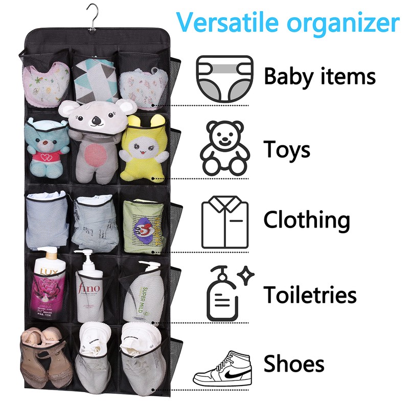 MISSLO 30 Large Pockets Dual Sided Hanging Shoe Rack for