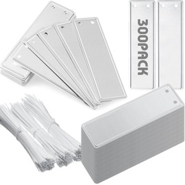 Hotop 300 Pieces Metal Plant Tags with Wires 1 x 3.25 Inches Double Sided Blank Metal Plant Labels Waterproof Aluminum Label Tag for Indoor Outdoor Gardening Nursery Supplies