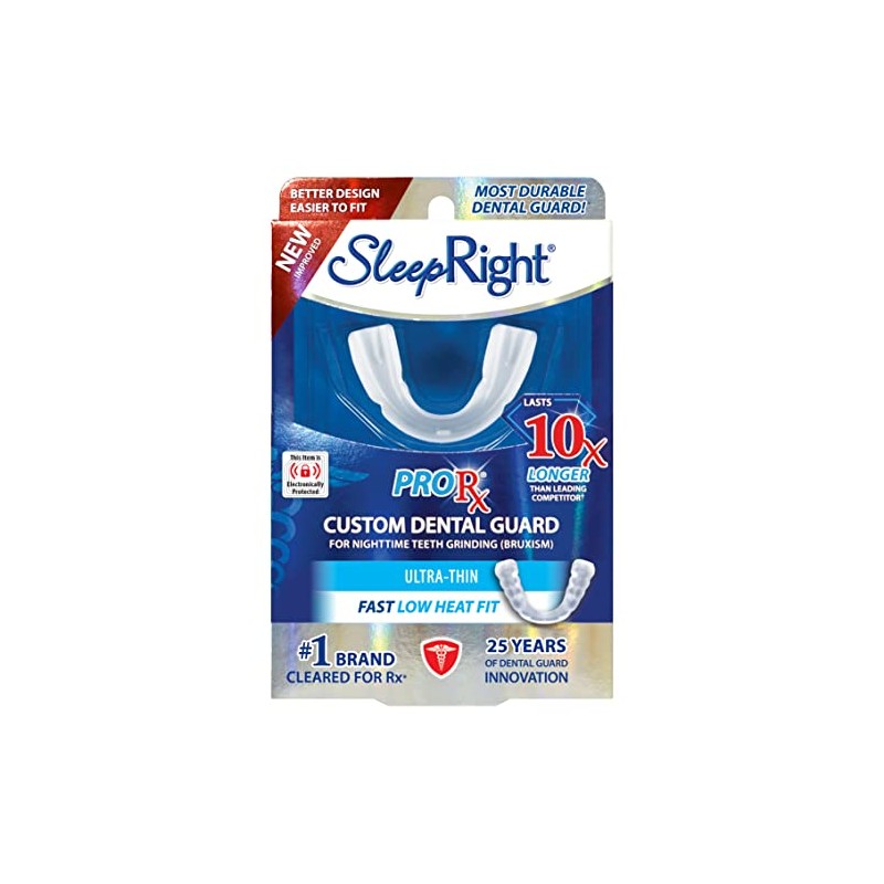SleepRight ProRX Dental Guard, Ultra-Thin, Custom-Fit, Durable for Teeth Grinding,