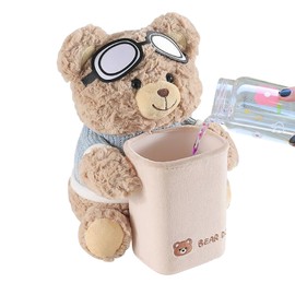 Tissue Box for Car,Vehicle Paper Towel Storage | 2-in-1 Waterproof Plush Cartoon Bear Tissue Holder and Trash Can for Car Workplace