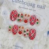 Christmas Rudolph handmade nail tips - Almond M / 크리스마스