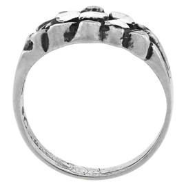 Sterling Silver Dainty Nugget Ring Antiqued Finish Diamond Cut Finish Size 7