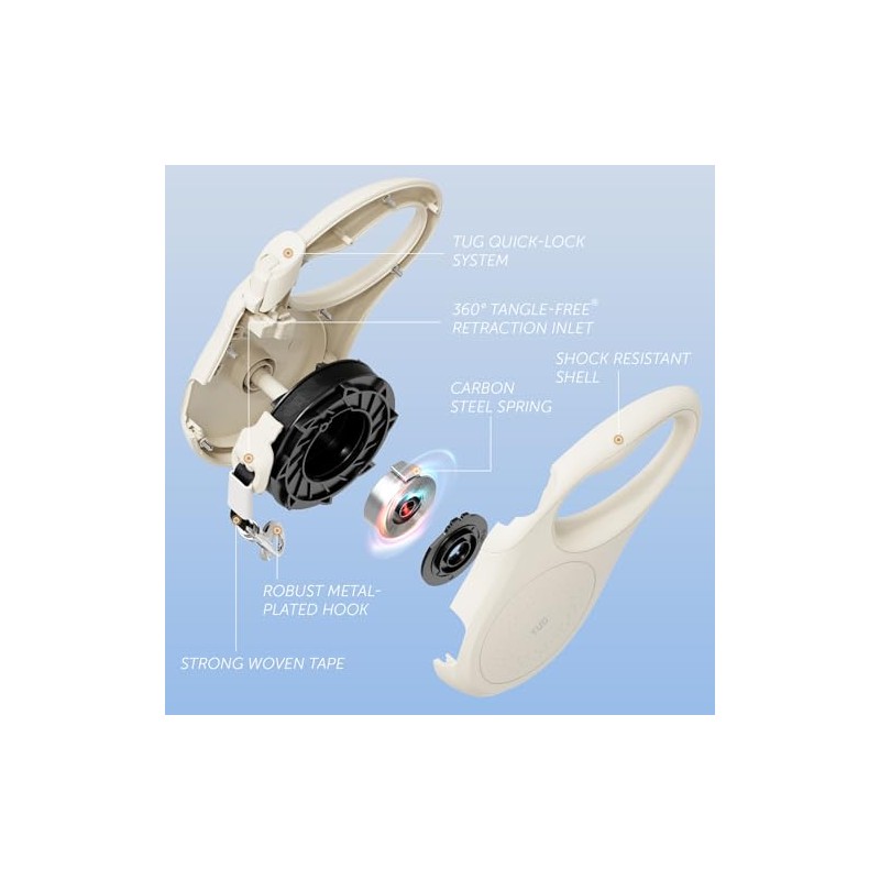 TUG Quest Retractable Dog Leash | 360° Tangle-Free Retraction |