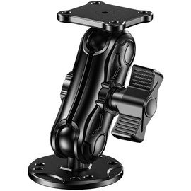 VAZESWIN Aluminum Alloy 1" Ball Fish Finder Mount with Industry Standard AMPS 4-Hole Square Plate & Round Base, Fit for Garmin GPS, Lowrance, Simrad, Compatible with RAM Mounts GPS Mount Phone Holder