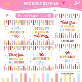 48Pcs Thank You Napkins We Appreciate You Decorations Thank You Party Decoration Thank You for All You Do Napkins Thank You Appreciation Decorations Supplies