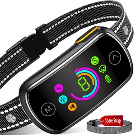 Bark Collar, Bark Collar for Large Medium Dogs, Smart Dog Barking Collar Automatic Stop Bark Collar with Adjustable Sound Vibration Modes and 7 Sensitivity, TC006-9