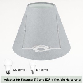 Wogati® Premium Lampshade, E14/E27, Cotton, Various Sizes and Colours, Colour: White, Size: M, Lampshade Floor Lamp, Hanging Lamp, Table Lamp