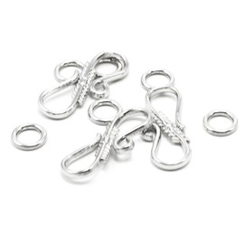 Cousin Jewelry Basics S-Hook Clasp, Silver, Set of 5