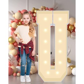 Multifunctional 4FT Marquee Numbers, corrugated plastic board, Quick Assembly in 5 Minutes Without Tools, for party decoration, disassembled into blank yard signs, Poster Board (Letters U)
