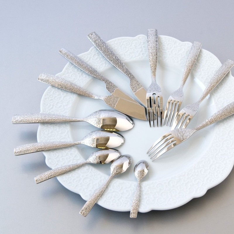 Alessi Salatbesteck Dressed, Edelstahl, Silber, 5 x 29.5 x 29.5