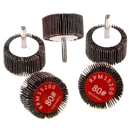 Be In Your Mind 5pcs Flap Wheel Disc Abrasive Wheel Sanding Disc Grinder Bits 80 Grit 50mm Diameter 6mm Shank for Drill