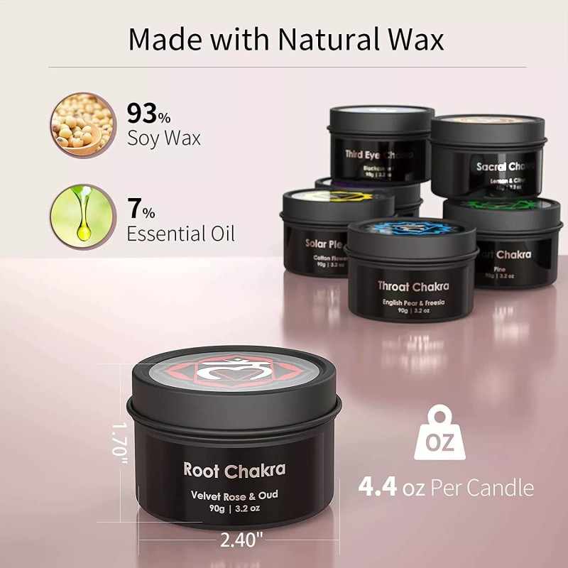 Chakra Candles with Premium Crystal and Healing Stones
