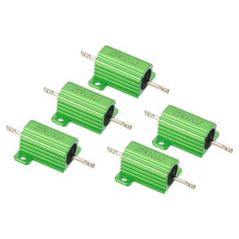 PATIKIL 25 W 12 Ohm Aluminium Casing Wire Wound Resistor, Pack of 5 Aluminium Casing Resistance Casing Case Wire Wound Resistors Screw Tap Power Resistance 5% Tolerance, Green