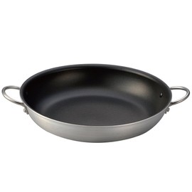 Hokuriku Alumi Demi Pro Family S-1045 Alcubee Paella Pan, 10.2 inches (26 cm), Lightweight, Induction Compatible, Outdoor Use, Fluorine Resin Coating