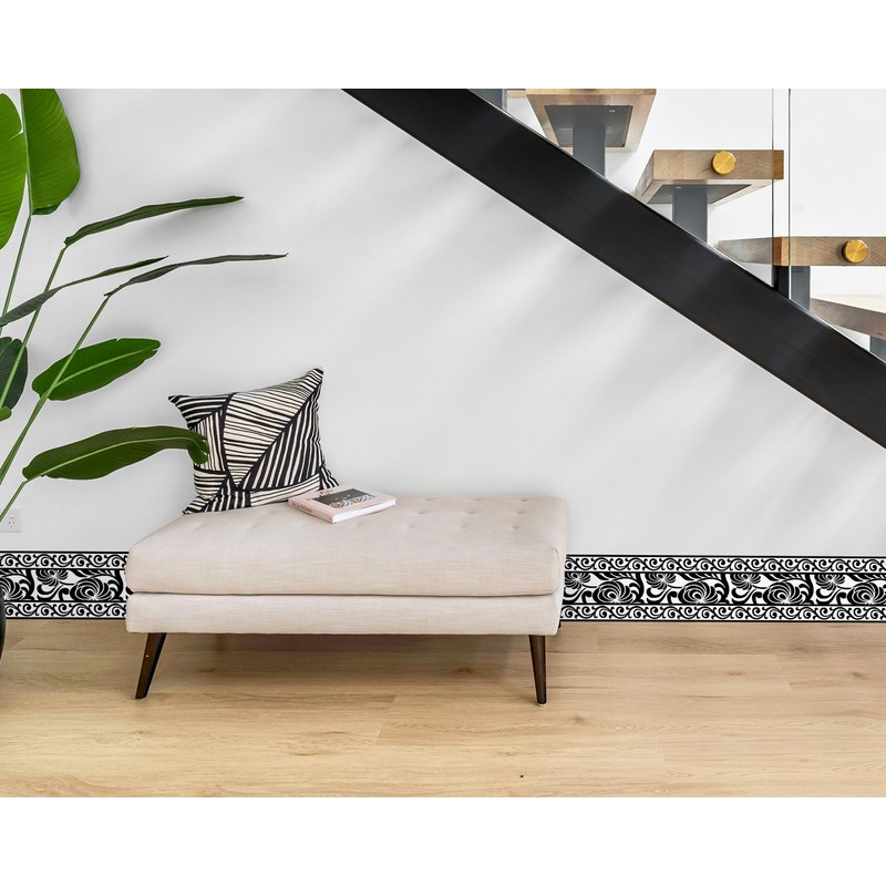 FLFK Mirror Border Peel and Stick - Black and White