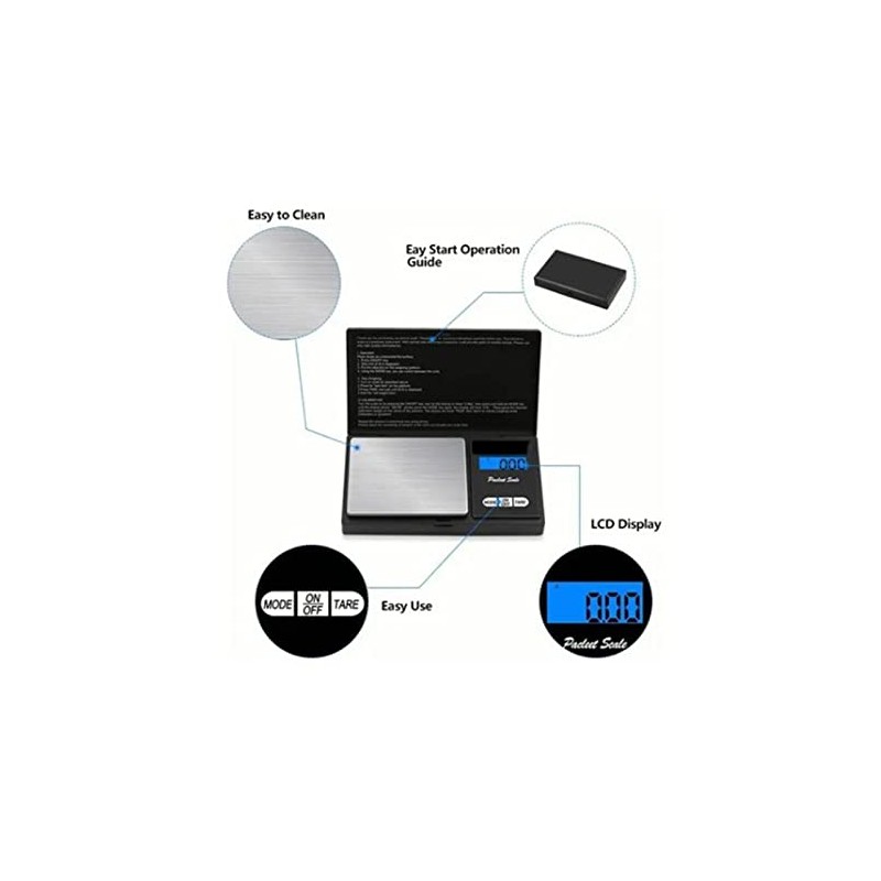 Báscula Digital de Cocina para Joyería, Precisa, Fácil de Leer,