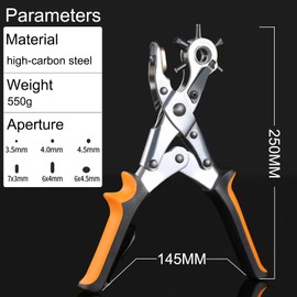 BJDSI Belt Puncher for Leather has 3 Round & 2 Flat & 1 Oval Holes,Fully Polished,Sharp,Labor-Saving.