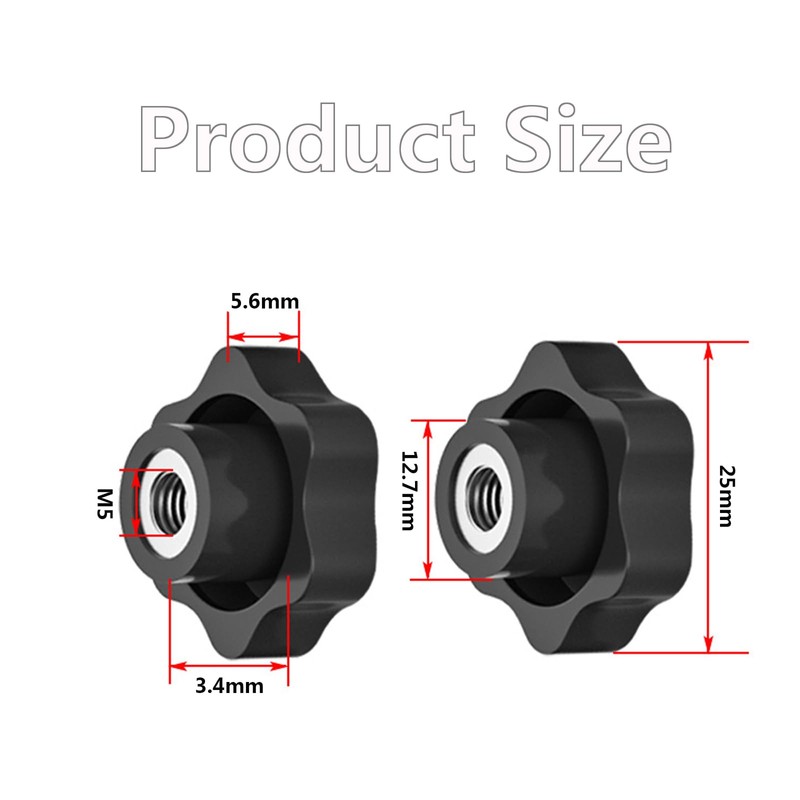 SHULLIN Pack of 20 Star Grip Nuts M5 Clamping Knob