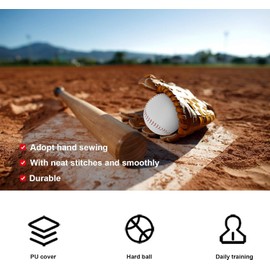 Tefola Softball Ball Training, 2Pcs 12in Softball Hand Sewing Practice Hard Ball Sport Accessory