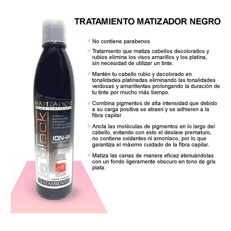 Tratamiento Matizador Cabello Negro Y Platinado Dconde 250ml