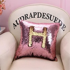 MOCOFO 4 Pack Glitter Sequins Pillow 16X16'' Decorative Pillow Cover Sequin Pillowcase Magic for Party Sofa Couch Car
